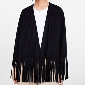ZARA black fringe cardigan